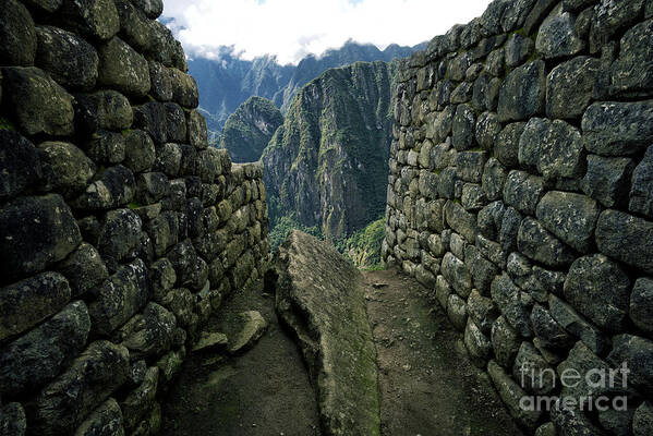 Machu Picchu Art Print featuring the photograph Stone Walls Of Incan Ruins, Machu by Alisdair Jones