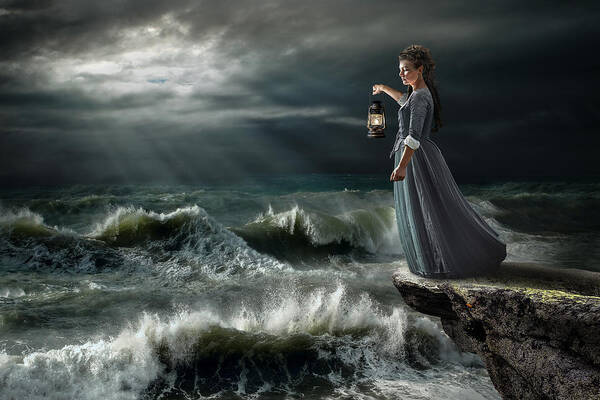 Composing Art Print featuring the photograph Stormmaid by Marcel Egger