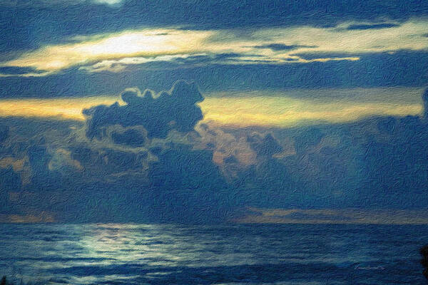 Ocean Art Print featuring the photograph Sun Rises on the Ocean by Diane Lindon Coy