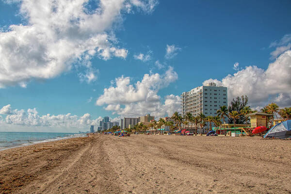 Fort Lauderdale Art Print featuring the photograph Sunny Day at Hollywood Beach by Kristia Adams