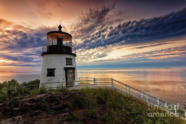 Sunrise Art Print featuring the photograph Sunrise at Owl Lighthouse,Maine by Mark OConnell
