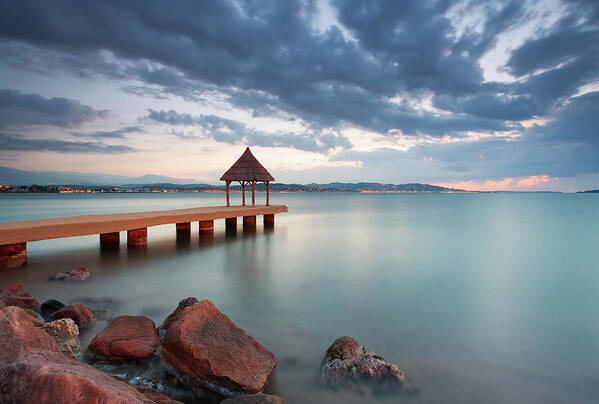 Dawn Art Print featuring the photograph Sunrise In Théoule Sur Mer French by Eric Rousset