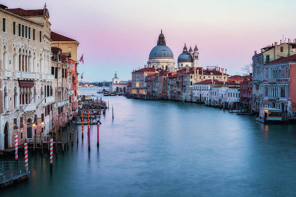 Sunset From Ponte Dell'accademia Art Print featuring the photograph Sunset from Ponte dell'Accademia by Randy Lemoine
