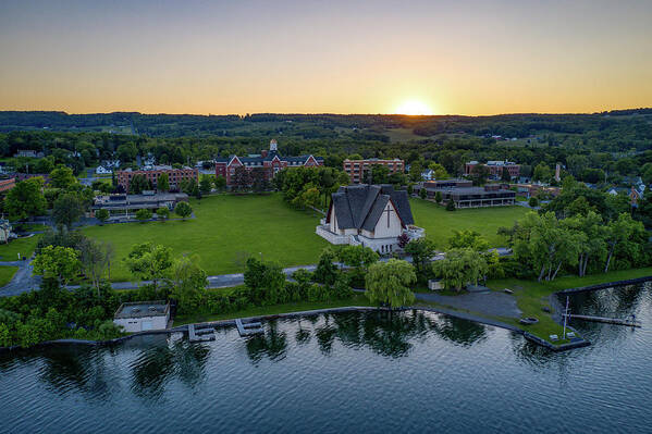 Finger Lakes Art Print featuring the photograph Sunset Horizon Norton Chapel by Anthony Giammarino