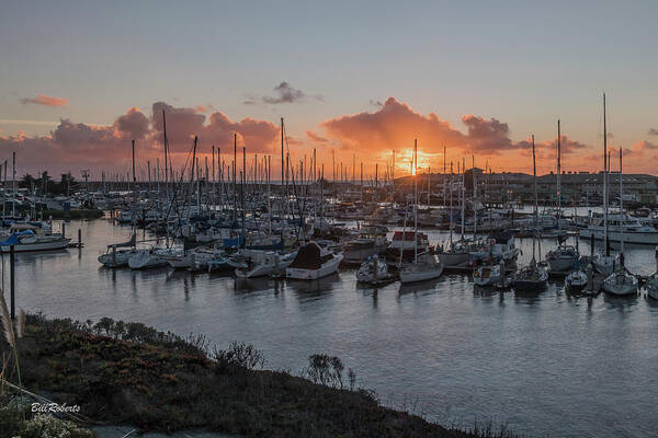 Sunset Art Print featuring the photograph Sunset on Moss Landing Harbor by Bill Roberts