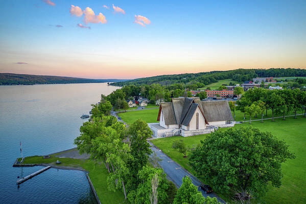 Finger Lakes Art Print featuring the photograph Sunset Sky Norton Chapel by Anthony Giammarino