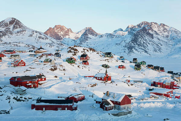 Tranquility Art Print featuring the photograph Tasiilaq, Greenland In Winter by Peter Adams