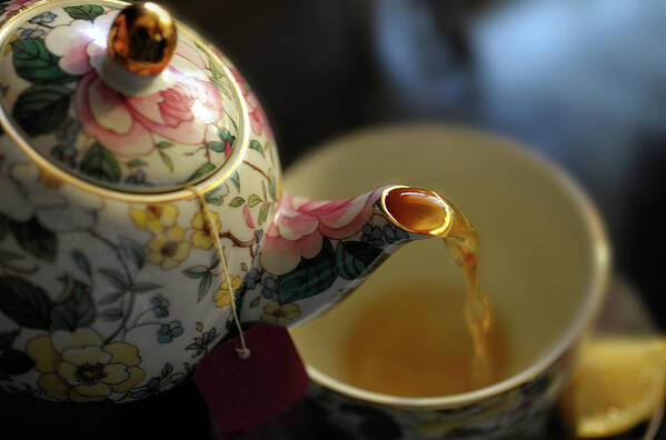 California Art Print featuring the photograph Teapot With Tea by By Janice Darby