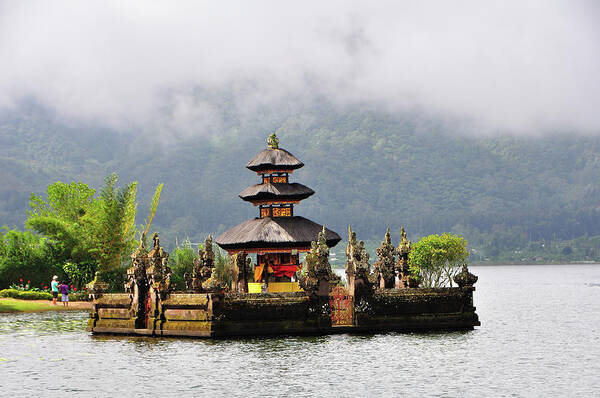 Tranquility Art Print featuring the photograph Temple On Lake, Bali by Aaron Geddes Photography