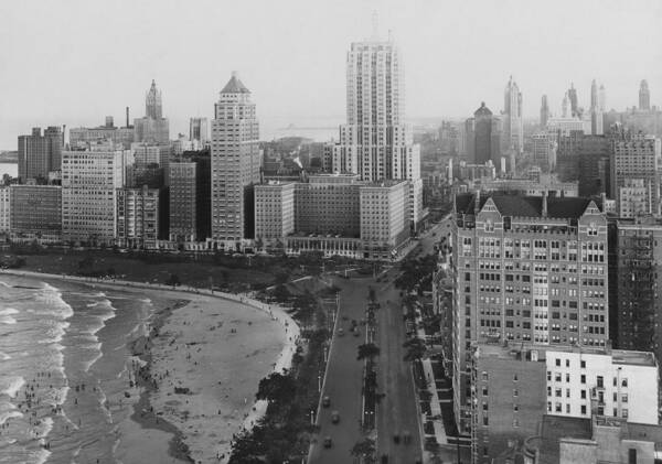 Lakeshore Art Print featuring the photograph The Chicago Skyline by Chicago History Museum