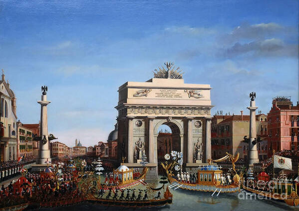 Oil Painting Art Print featuring the drawing The Entry Of Napoleon Into Venice by Heritage Images