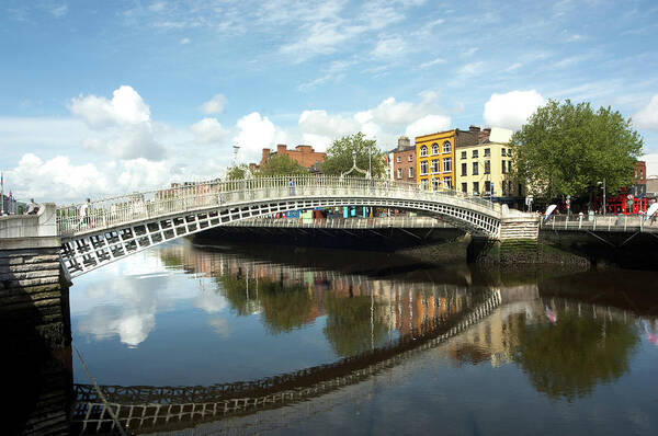 Dublin Art Print featuring the photograph The Famous Hapenny Bridge In Dublin by Stevenallan