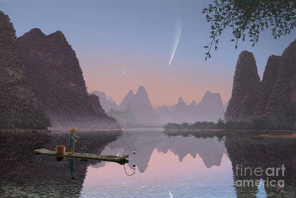 China Art Print featuring the painting The Great September Comet of 1882 by James Hervat