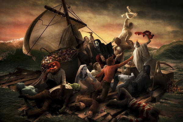 Alien Art Print featuring the photograph The Raft Of Halloween by Christophe Kiciak