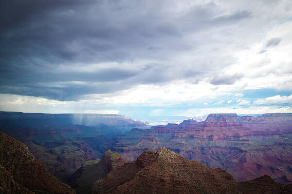 The Grand Canyon Art Print featuring the photograph The Stormy Grand Canyon by Aileen Savage