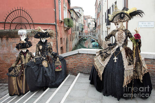 Carnival Art Print featuring the photograph The Streets of Venice by Linda D Lester