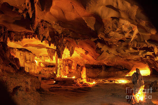 Bai Tu Long Bay Art Print featuring the photograph Thien Canh Son Cave Two by Bob Phillips