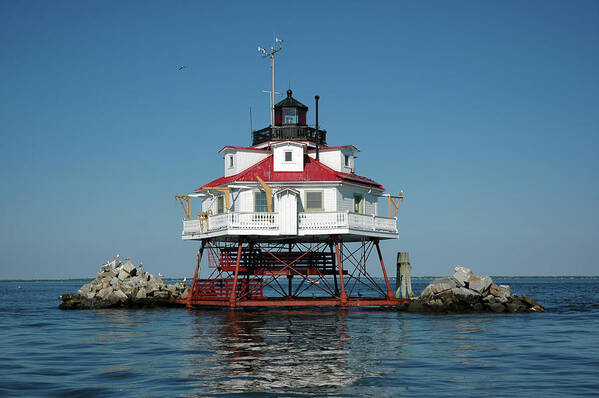 Thomas Point Art Print featuring the photograph Thomas Point Shoal Light by Mark Duehmig