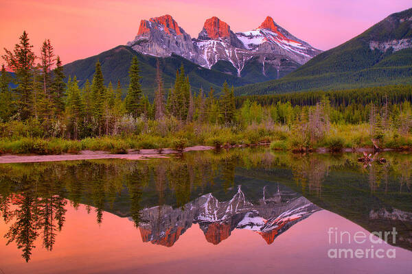 Three Sisters Art Print featuring the photograph Three Sisters Sunrise Spectacular by Adam Jewell