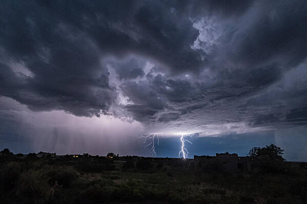 © 2019 Lou Novick All Rights Reversed Art Print featuring the photograph Thunderstorm #2 by Lou Novick