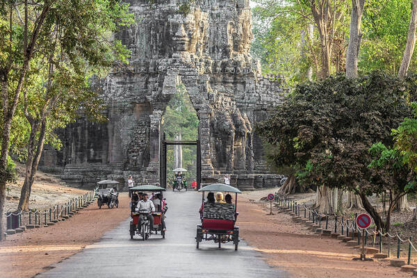 Tranquility Art Print featuring the photograph Tourists In Tuk Tuk, Angkor Thom by Cultura Rm Exclusive/gary Latham