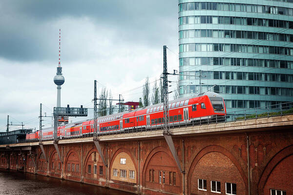 Berlin Art Print featuring the photograph Train In Berlin by Narvikk