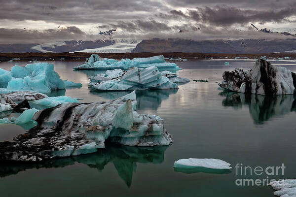 Jokulsarlon Art Print featuring the photograph Icebergs floating in Jokulsarlon Lagoon by Tom Schwabel