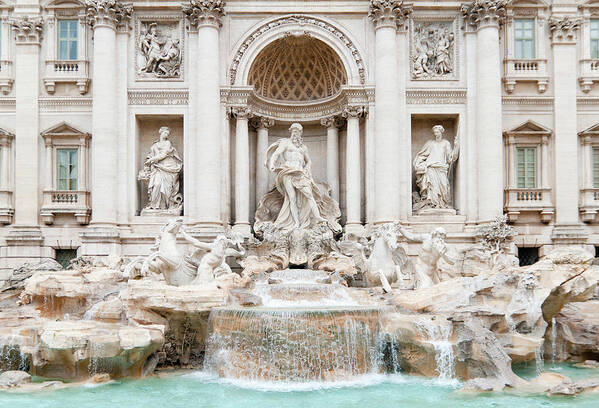 Outdoors Art Print featuring the photograph Trevis Fountain In Rome Italy by Marco Maccarini