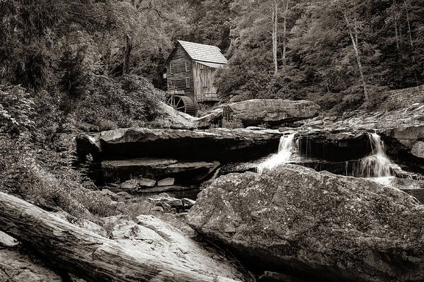 America Art Print featuring the photograph Tucked Away - Sepia Glade Creek Mill by Gregory Ballos