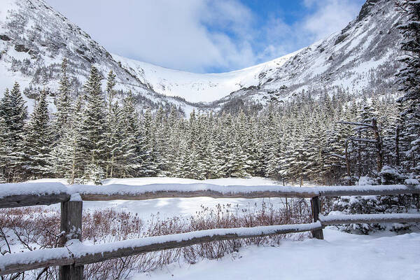 Tuckerman Art Print featuring the photograph Tuckerman Ravine Winter Fence by White Mountain Images