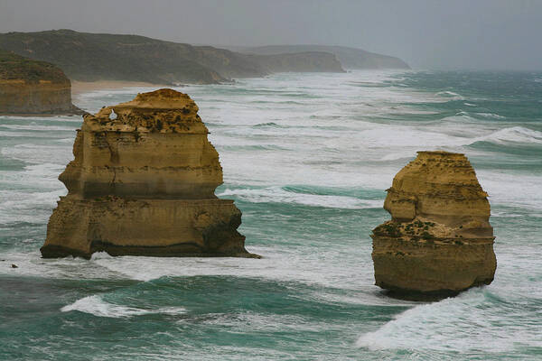 Twelve Apostles Marine National Park Art Print featuring the photograph Two Apostles by Bj S