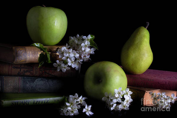 Pear Art Print featuring the photograph Two Apples And A Pear by Mike Eingle