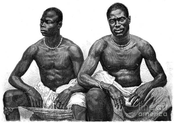 Engraving Art Print featuring the drawing Two Men From Assinie, Guinea by Print Collector