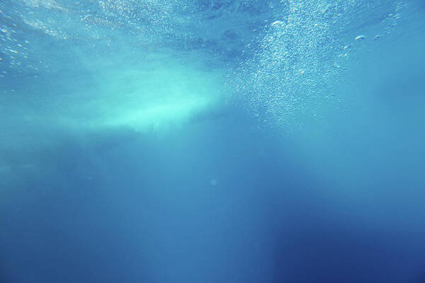 Underwater Art Print featuring the photograph Underwater Background With Wave And by Georgepeters