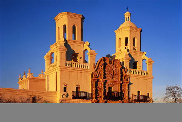 Outdoors Art Print featuring the photograph Usa, Arizona, Tucson, Mission San by Peter Pearson