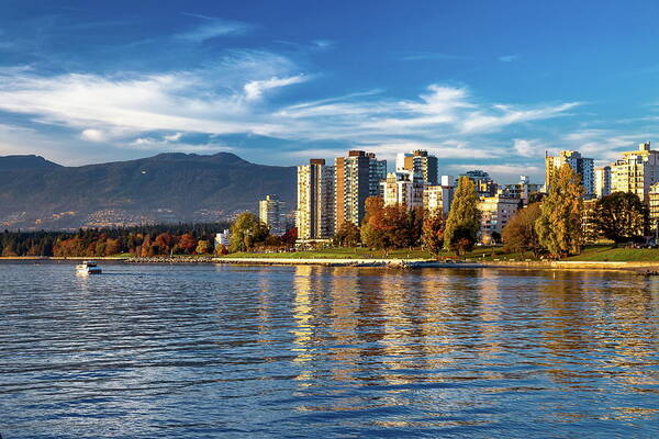 Alex Lyubar Art Print featuring the photograph Vancouver skyline by Alex Lyubar