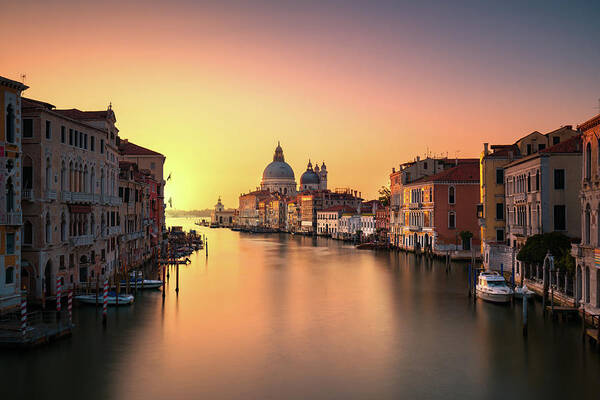 Venice Art Print featuring the photograph Red Sunrise over Venice by Stefano Orazzini