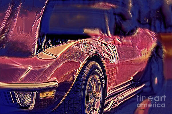 Cars Art Print featuring the mixed media Vette Artistry by DB Hayes