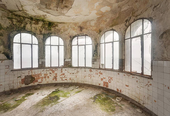 Abandoned Art Print featuring the photograph View at the Sea by Roman Robroek