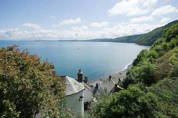 England Art Print featuring the photograph View Over Clovelly Bay by Alphotographic