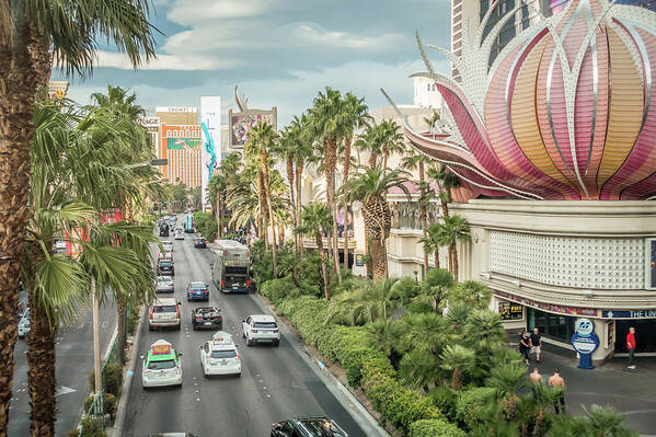 Las Vegas Art Print featuring the photograph Views of las vegas nevada strip in november by Alex Grichenko