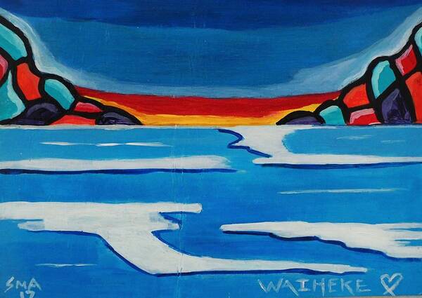  Art Print featuring the painting Waiheke Island Love III by Sandra Marie Adams