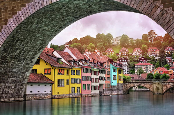 Bern Art Print featuring the photograph Water Under The Bridge in Bern Switzerland by Carol Japp