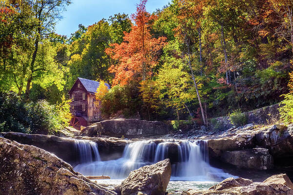 Wv Art Print featuring the photograph Waterfall of Glade Creek Grist Mill by Amanda Jones