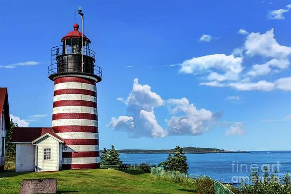 Lighthouse Art Print featuring the photograph West Quoddy Head Light by David Meznarich