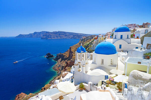 Beauty Art Print featuring the photograph White Architecture Of Oia Village by Patryk Kosmider