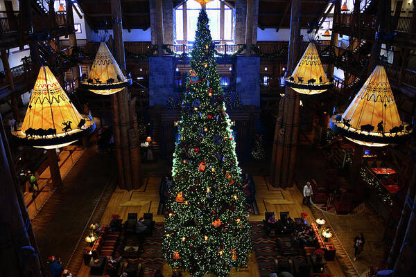 Christmas Art Print featuring the photograph Wilderness Lodge Christmas tree by David Lee Thompson