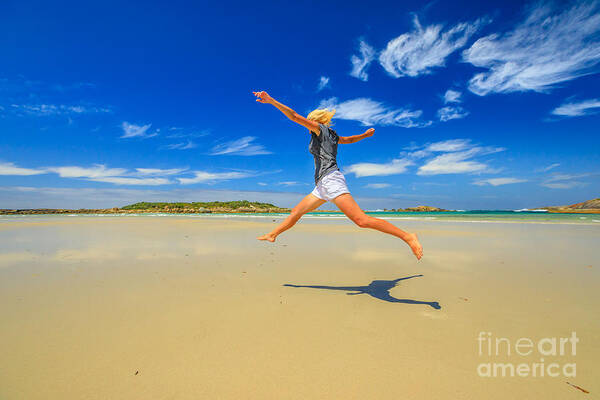 Western Australia Art Print featuring the photograph William Bay NP jumping by Benny Marty