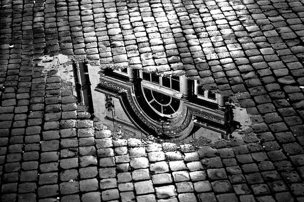 Outdoors Art Print featuring the photograph Window Reflection In A Puddle by Enzo D.