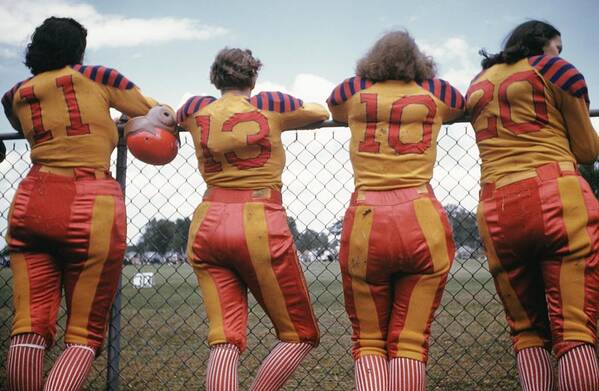 Soccer Uniform Art Print featuring the photograph Womens Football by Michael Ochs Archives